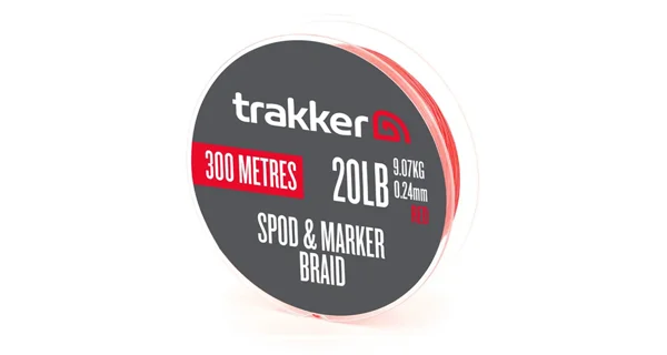 TRAKKER - Šňůra Spod & Marker Braid 9,07 kg 0,24 mm 300 m Red Červená