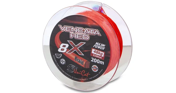 UNI CAT - Šňůra 8X Vencata Red 0,37 mm 34 kg 200 m