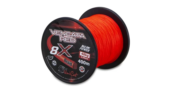 UNI CAT - Šňůra 8X Vencata Red 0,37 mm 34 kg 400 m