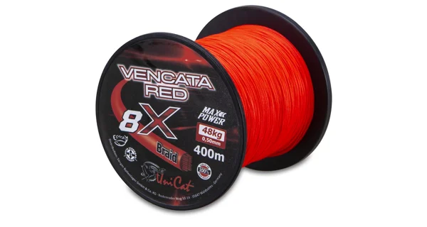 UNI CAT - Šňůra 8X Vencata Red 0,50 mm 48 kg 400 m
