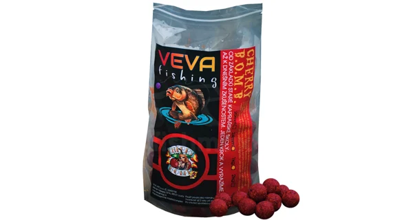 VEVA FISHING - Krmné boilies Cherry B.O.M.B. 24 mm 2 kg