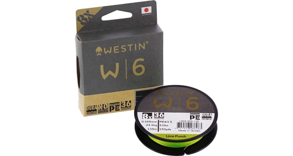 WESTIN - Pletená šňůra W6 8 Braid Lime Punch 0,08 mm 135 m 3,7 kg