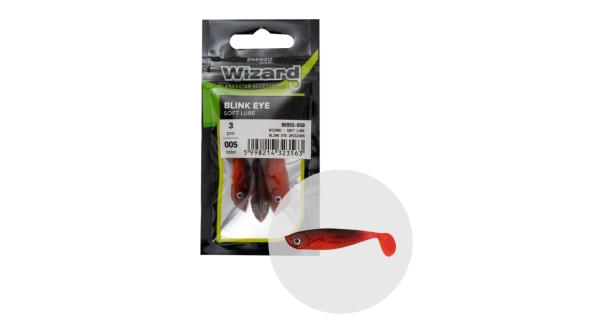 WIZARD - Gumová nástraha Blink Eye rudá 5,5 cm 3 ks