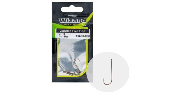WIZARD - Háček Zander Live Bait Light vel. 1/0 6 ks