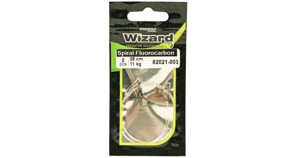 WIZARD - Návazec Spiral Fluorocarbon Leader 25 cm 11 kg 2 ks