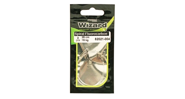 WIZARD - Návazec Spiral Fluorocarbon Leader 25 cm 15 kg 2 ks