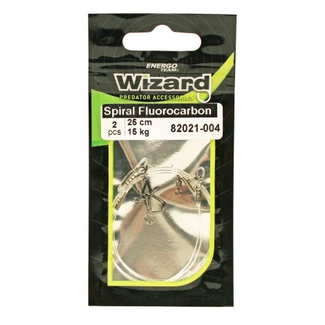 WIZARD - Návazec Spiral Fluorocarbon Leader 25 cm 15 kg 2 ks