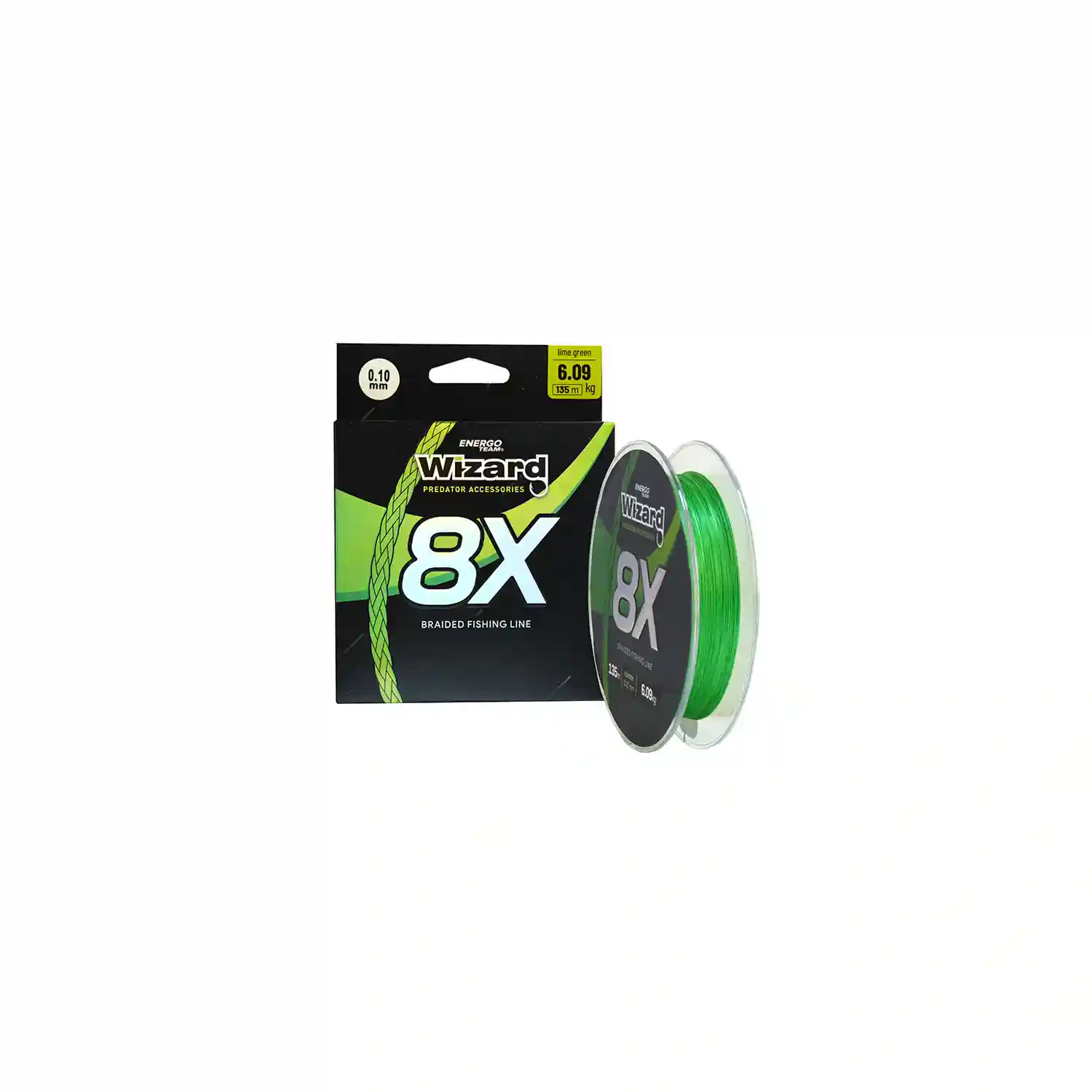 WIZARD WIZARD - Pletená šňůra 8X Lime Green 0,12 mm 7,43 kg 135 m