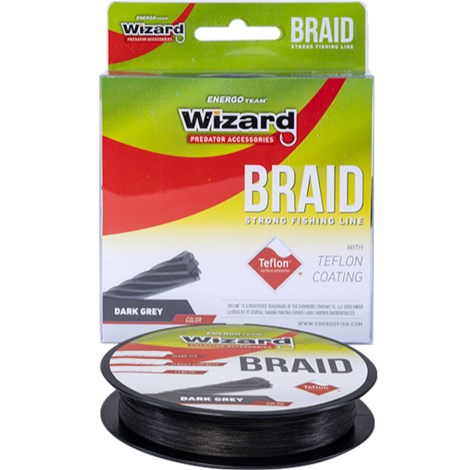 WIZARD - Pletená šňůra Braid Šedá 0,08 mm 135 m 7,75 kg