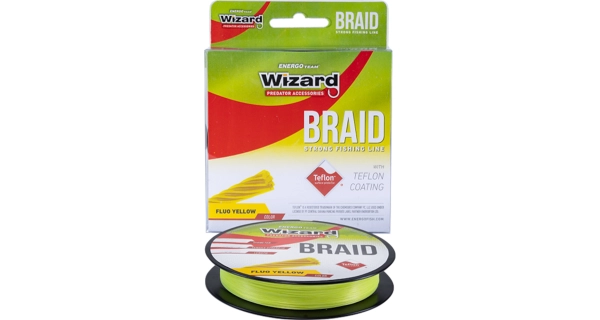 WIZARD - Pletená šňůra Braid Žlutá 0,08 mm 135 m 7,75 kg