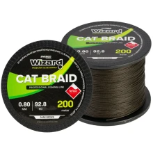 WIZARD - Pletená šňůra Cat Braid Tmavě hnědá 0,40 mm 47,3 kg 200 m