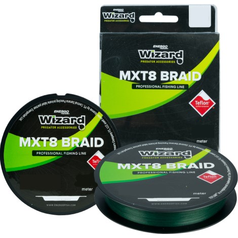 WIZARD - Pletená šňůra NMXT8 Braid Tmavě zelená 0,06 mm 150 m