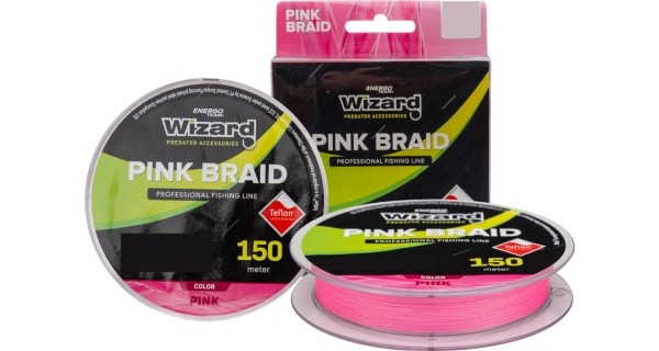 WIZARD - Pletená šňůra Pink Braid 150 m 0,13 mm