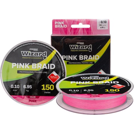 WIZARD - Pletená šňůra Pink Braid 150 m 0,15 mm