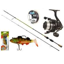 WIZARD - Přívlačový set Prut Fine UL Spin 2-6 g 1,8 m + Naviják Black Evo
