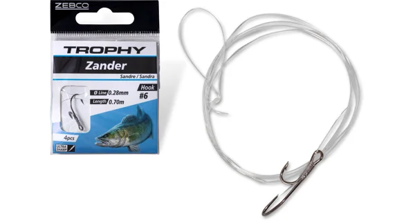 ZEBCO - Hotový návazec Trophy Zander 70 cm vel. 6 4 ks