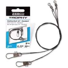 ZEBCO - Ocelové lanko Trophy Steel Trace 1x7 Standard L 50 cm 15 kg 2 ks