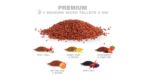 ZFISH - Mikro pelety Premium Feeder Pellets 2 mm 700 g Strawberry & Robin Red