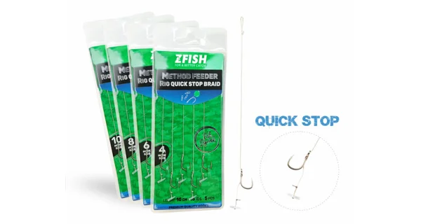 ZFISH - Návazec Method Feeder Rig Quick Stop Braid vel. 14 5 ks