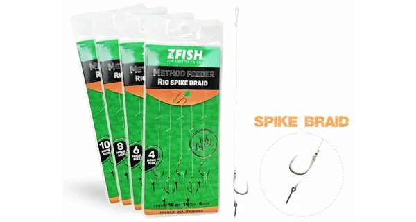 ZFISH - Návazec Method Feeder Rig Spike Braid vel. 4 5 ks
