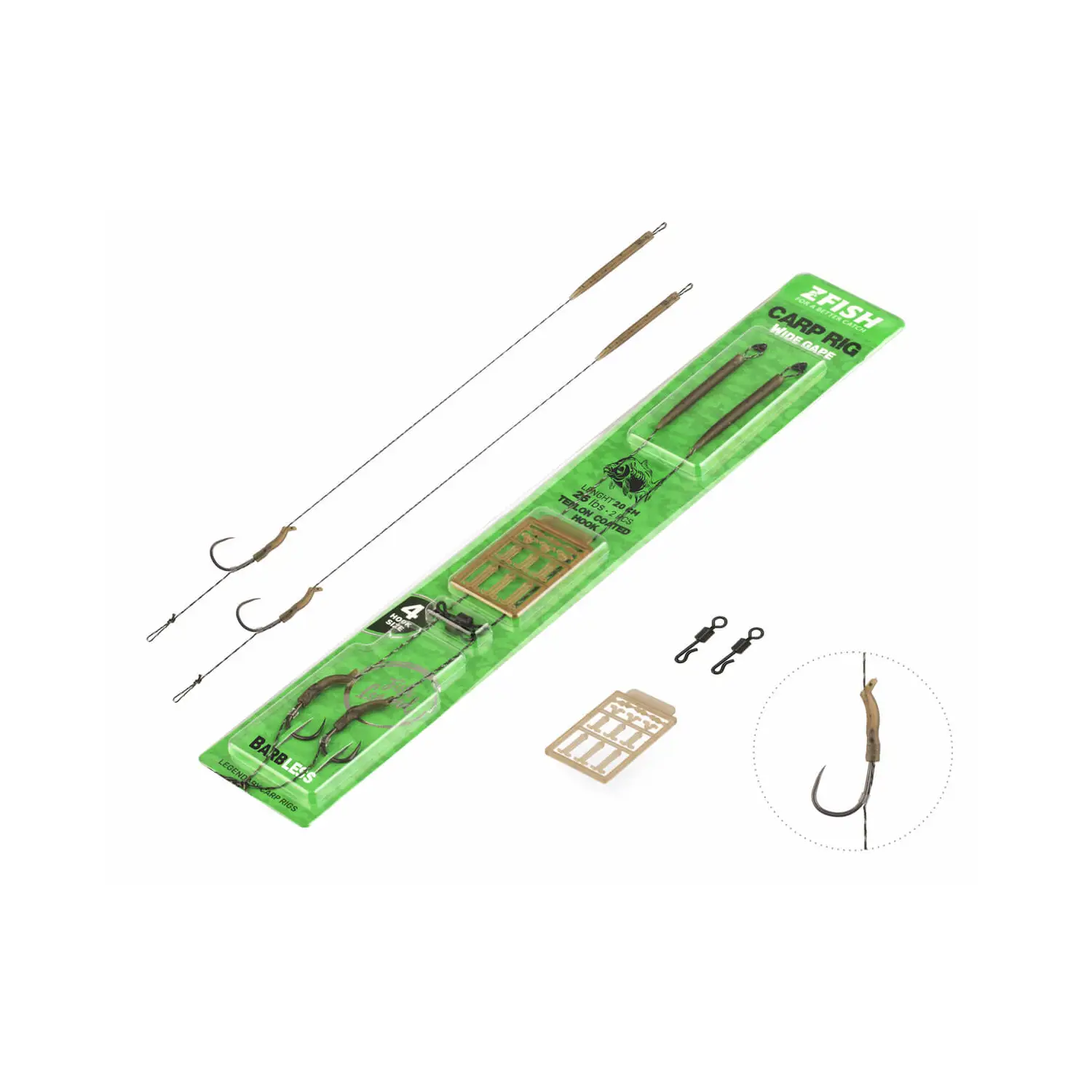 ZFISH ZFISH - Návazec Wide Gape Babless Carp Rig vel. 6 2 ks