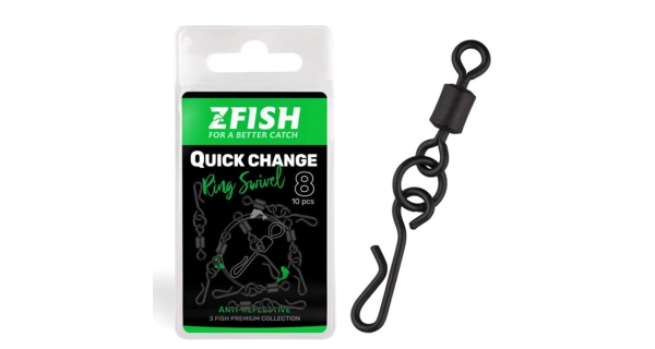ZFISH - Obratlík Quick Change Ring Swivel Matt vel. 8 10 ks