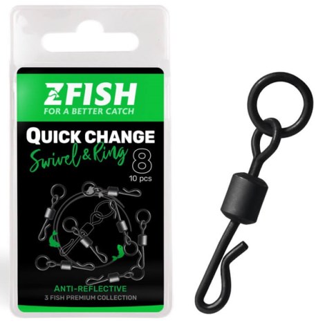 ZFISH - Obratlík Quick Change Swivel With Ring vel. 8 10 ks