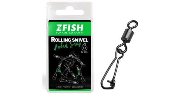 ZFISH - Obratlík Rolling Swivel & Hooked Snap vel. 16 10 ks