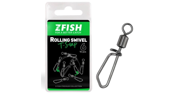 ZFISH - Obratlík Rolling Swivel With T Snap vel. 14 10 ks
