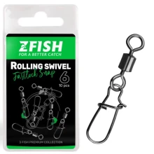 ZFISH - Obratlík s karabinkou Rolling Swivel & Fastlock Snap vel. 10 10 ks