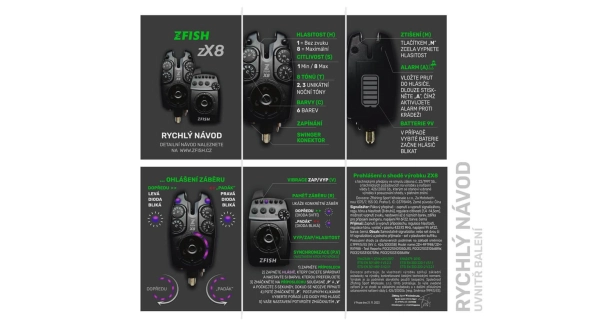 ZFISH - Sada hlásičů Bite Alarm Set Zx8 PRO 2+1