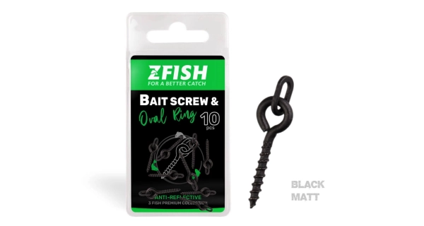 ZFISH - Vrtáček s kroužkem Bait Screw & Oval Ring 10 ks
